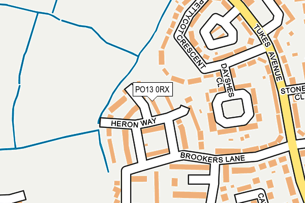 PO13 0RX map - OS OpenMap – Local (Ordnance Survey)