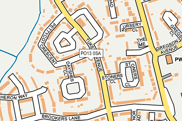 PO13 0SA map - OS OpenMap – Local (Ordnance Survey)