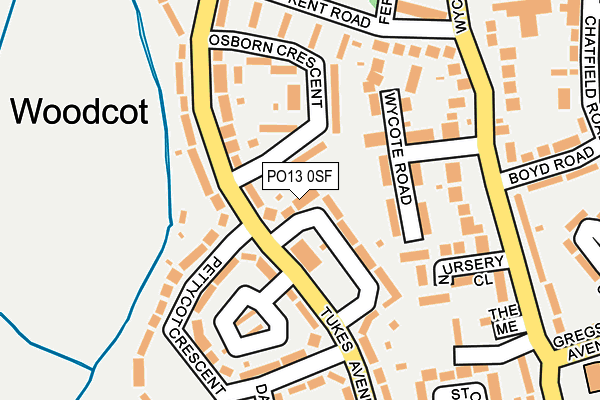 PO13 0SF map - OS OpenMap – Local (Ordnance Survey)