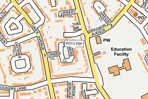 PO13 0SH map - OS OpenMap – Local (Ordnance Survey)