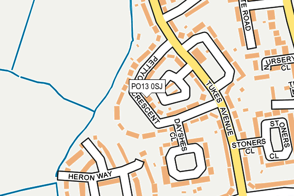PO13 0SJ map - OS OpenMap – Local (Ordnance Survey)