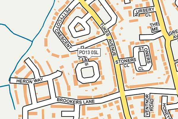 PO13 0SL map - OS OpenMap – Local (Ordnance Survey)