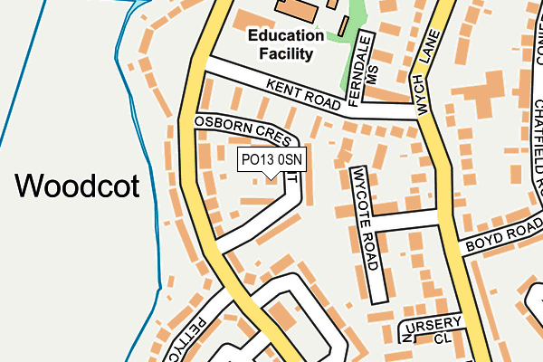 PO13 0SN map - OS OpenMap – Local (Ordnance Survey)