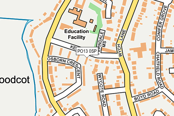 PO13 0SP map - OS OpenMap – Local (Ordnance Survey)