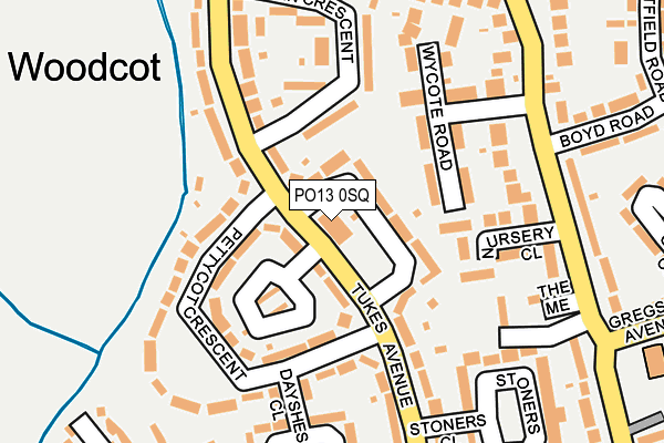 PO13 0SQ map - OS OpenMap – Local (Ordnance Survey)