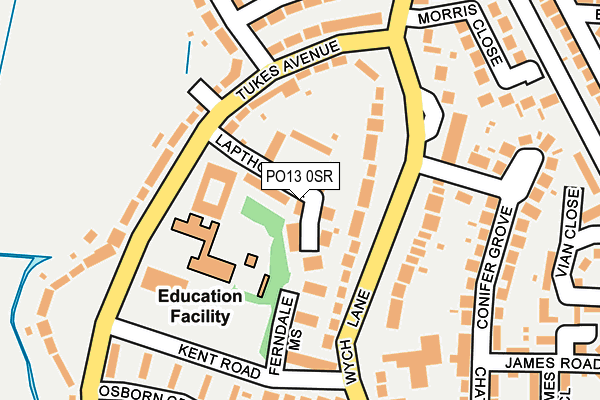 PO13 0SR map - OS OpenMap – Local (Ordnance Survey)