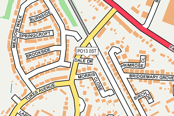 PO13 0ST map - OS OpenMap – Local (Ordnance Survey)