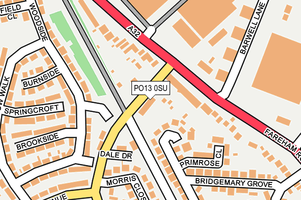 PO13 0SU map - OS OpenMap – Local (Ordnance Survey)