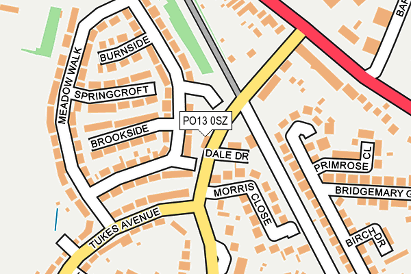 PO13 0SZ map - OS OpenMap – Local (Ordnance Survey)