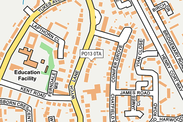PO13 0TA map - OS OpenMap – Local (Ordnance Survey)