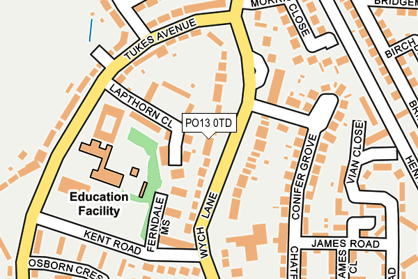 PO13 0TD map - OS OpenMap – Local (Ordnance Survey)