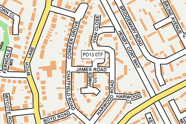 PO13 0TF map - OS OpenMap – Local (Ordnance Survey)
