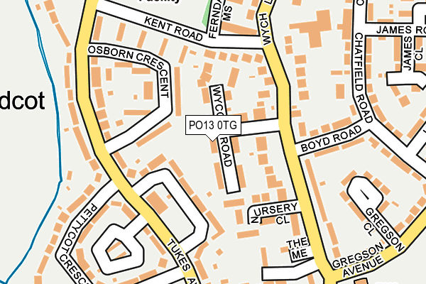 PO13 0TG map - OS OpenMap – Local (Ordnance Survey)
