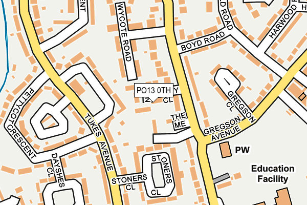 PO13 0TH map - OS OpenMap – Local (Ordnance Survey)