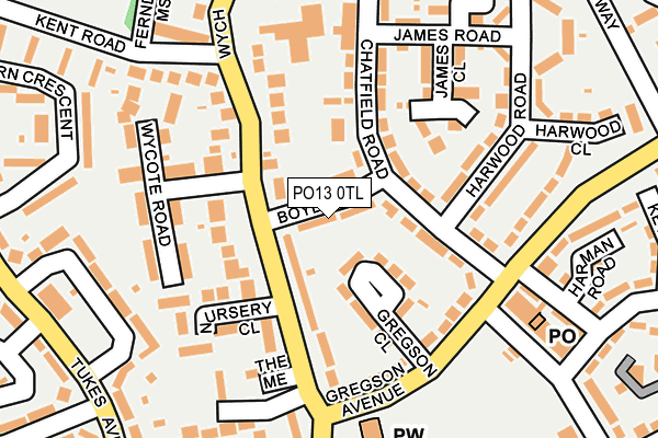 PO13 0TL map - OS OpenMap – Local (Ordnance Survey)