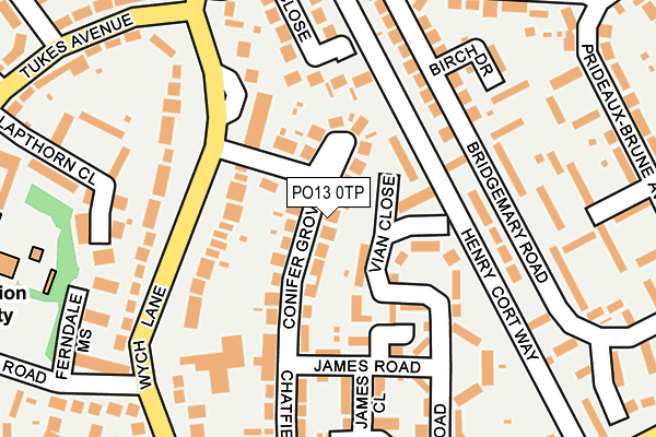 PO13 0TP map - OS OpenMap – Local (Ordnance Survey)