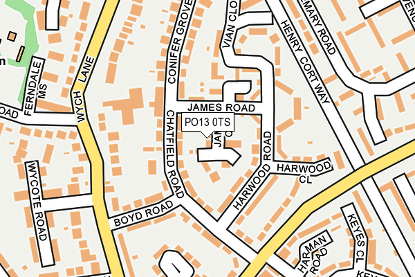 PO13 0TS map - OS OpenMap – Local (Ordnance Survey)