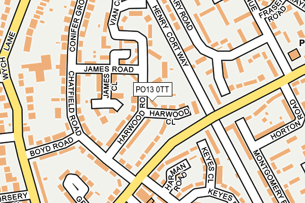 PO13 0TT map - OS OpenMap – Local (Ordnance Survey)