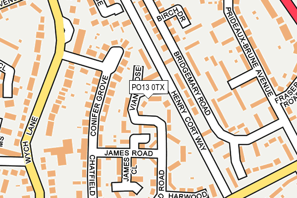 PO13 0TX map - OS OpenMap – Local (Ordnance Survey)