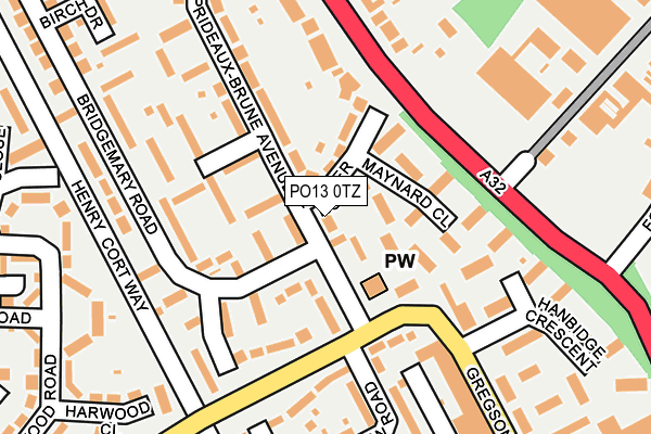 PO13 0TZ map - OS OpenMap – Local (Ordnance Survey)
