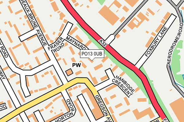 PO13 0UB map - OS OpenMap – Local (Ordnance Survey)