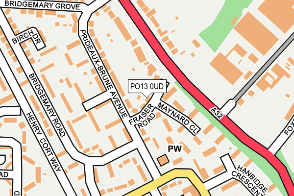 PO13 0UD map - OS OpenMap – Local (Ordnance Survey)