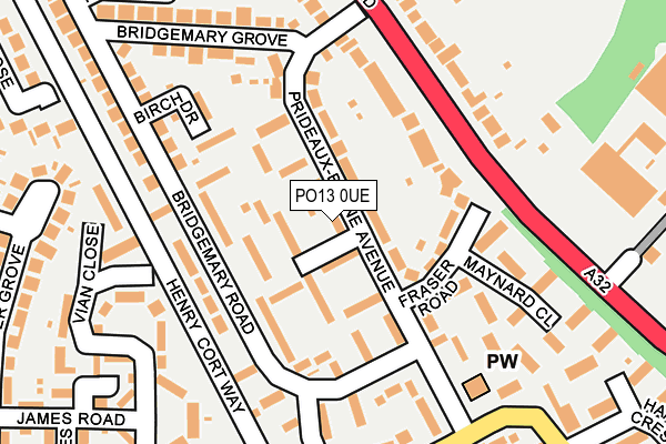 PO13 0UE map - OS OpenMap – Local (Ordnance Survey)