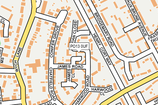 PO13 0UF map - OS OpenMap – Local (Ordnance Survey)