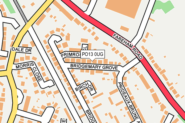PO13 0UG map - OS OpenMap – Local (Ordnance Survey)