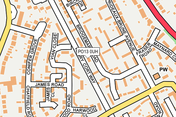 PO13 0UH map - OS OpenMap – Local (Ordnance Survey)