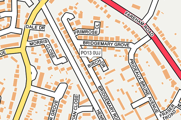 PO13 0UJ map - OS OpenMap – Local (Ordnance Survey)