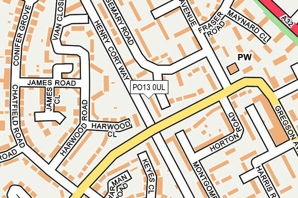 PO13 0UL map - OS OpenMap – Local (Ordnance Survey)