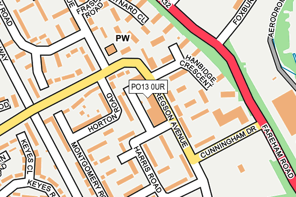 PO13 0UR map - OS OpenMap – Local (Ordnance Survey)