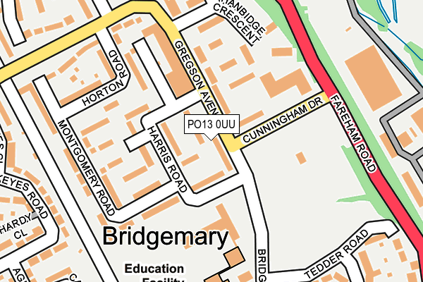 PO13 0UU map - OS OpenMap – Local (Ordnance Survey)
