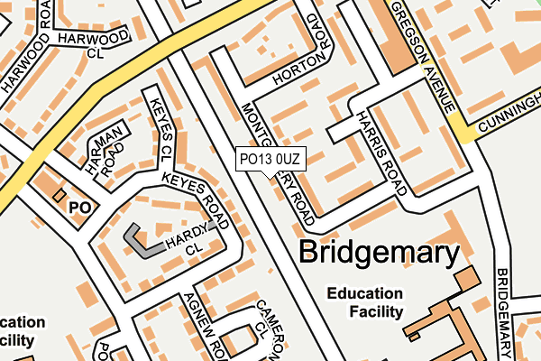 PO13 0UZ map - OS OpenMap – Local (Ordnance Survey)