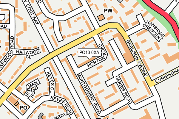 PO13 0XA map - OS OpenMap – Local (Ordnance Survey)