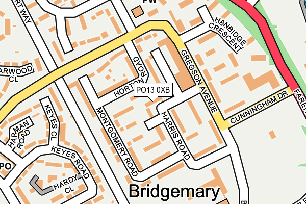 PO13 0XB map - OS OpenMap – Local (Ordnance Survey)