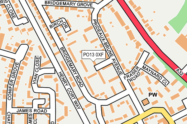 PO13 0XF map - OS OpenMap – Local (Ordnance Survey)