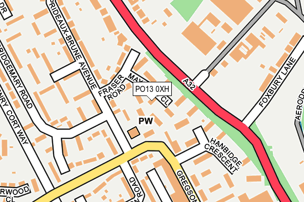 PO13 0XH map - OS OpenMap – Local (Ordnance Survey)