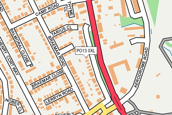 PO13 0XL map - OS OpenMap – Local (Ordnance Survey)