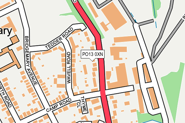 PO13 0XN map - OS OpenMap – Local (Ordnance Survey)