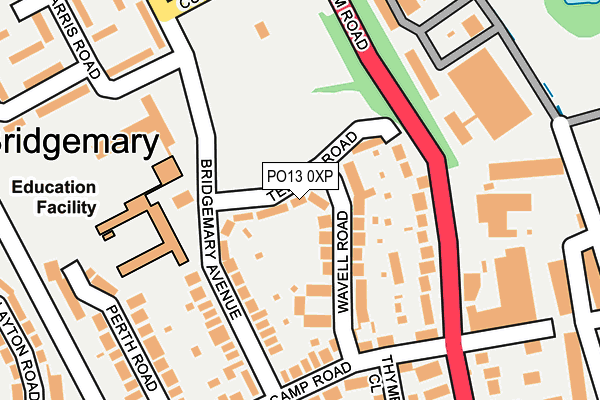 PO13 0XP map - OS OpenMap – Local (Ordnance Survey)