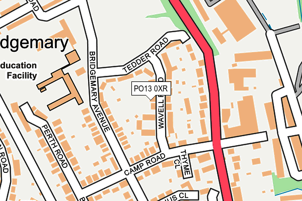 PO13 0XR map - OS OpenMap – Local (Ordnance Survey)