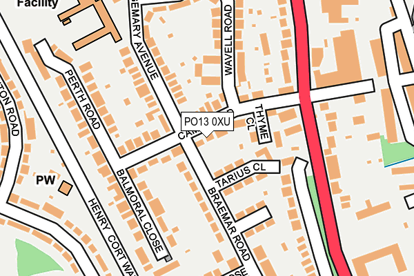 PO13 0XU map - OS OpenMap – Local (Ordnance Survey)