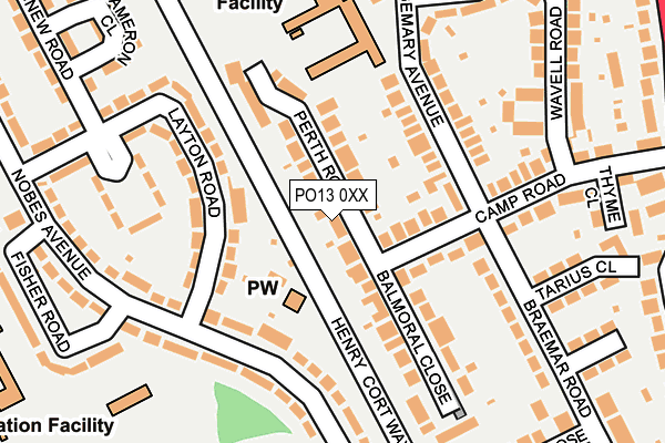 PO13 0XX map - OS OpenMap – Local (Ordnance Survey)