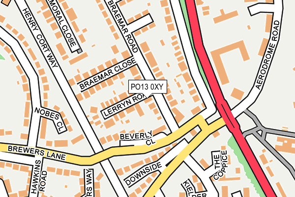 PO13 0XY map - OS OpenMap – Local (Ordnance Survey)