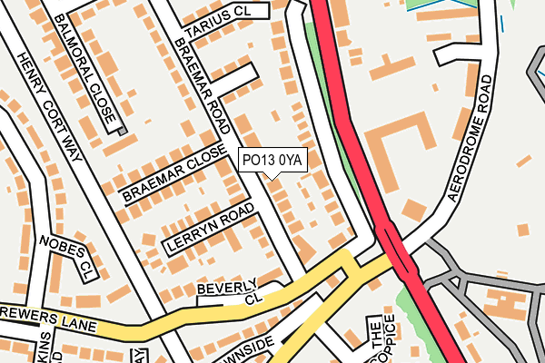 PO13 0YA map - OS OpenMap – Local (Ordnance Survey)