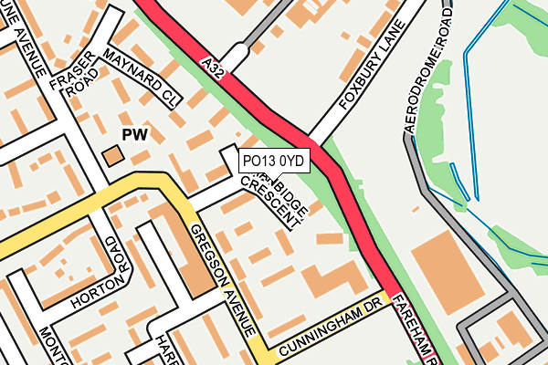 PO13 0YD map - OS OpenMap – Local (Ordnance Survey)