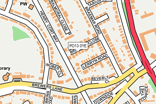 PO13 0YE map - OS OpenMap – Local (Ordnance Survey)