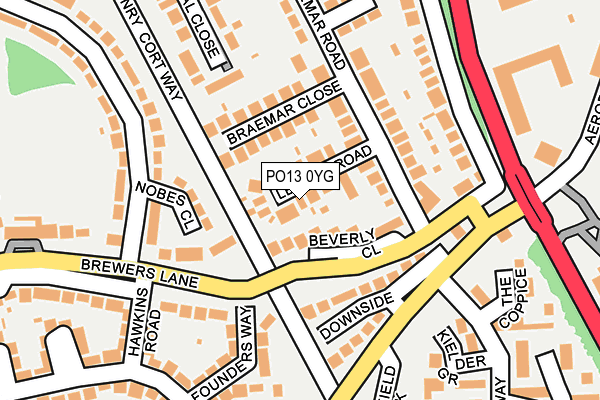 PO13 0YG map - OS OpenMap – Local (Ordnance Survey)